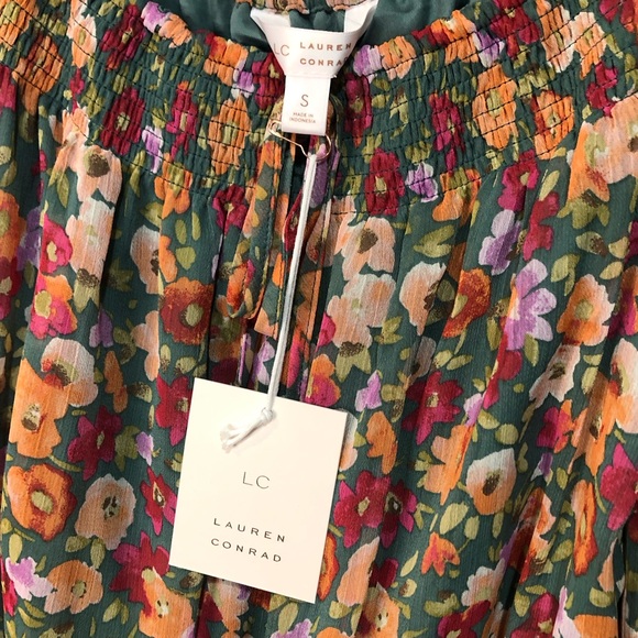 Lauren Conrad Floral Long Sleeve Top NWT - Picture 5 of 7